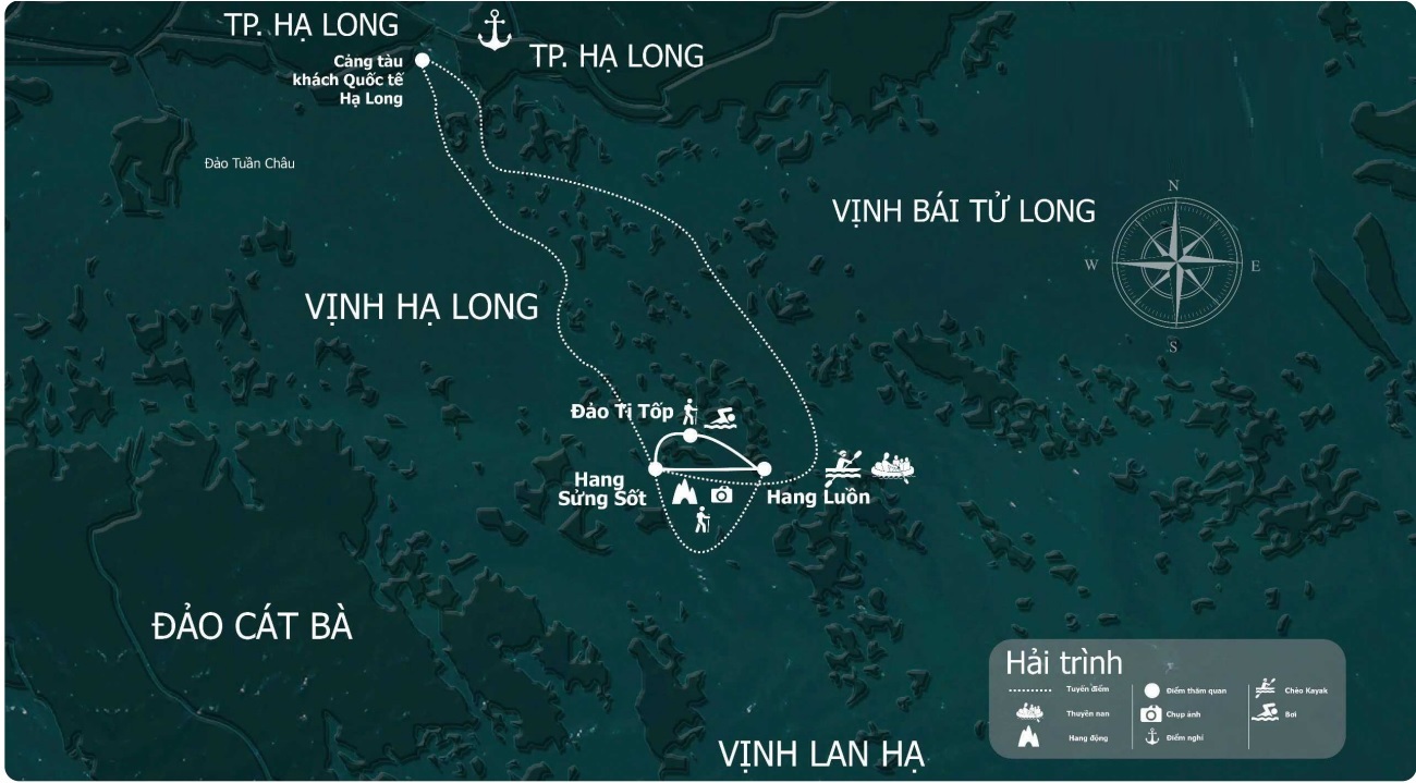 Halong Bay Cruise Tour 22 Sightseeing itinerary for the 6-hour Halong Bay tour