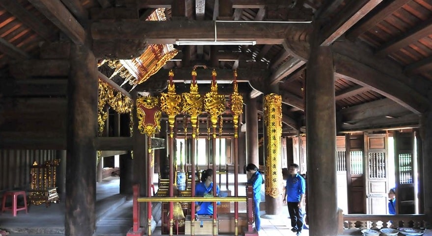 Three wooden pillars