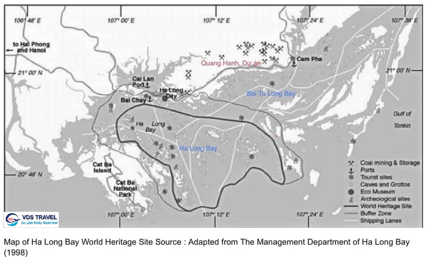Map of Ha Long Bay boundaries