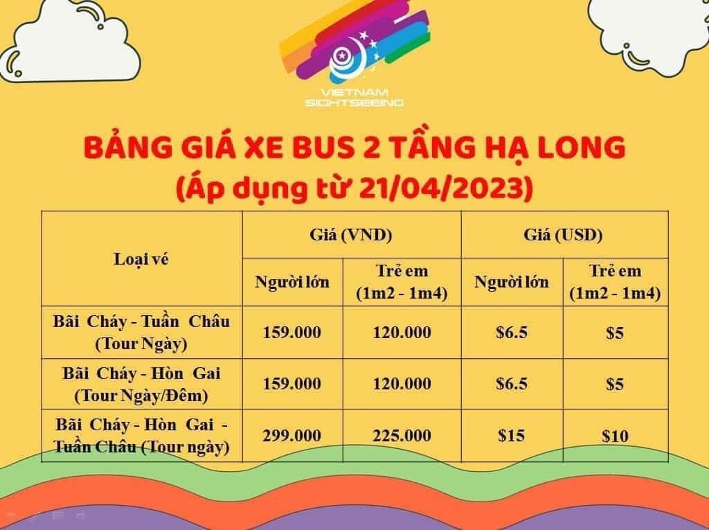 Ha Long Double-Decker Bus Ticket Pricing
