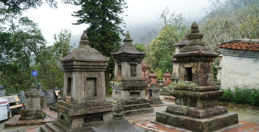 Ancient Stupas alongside Hoa Yen Pagoda
