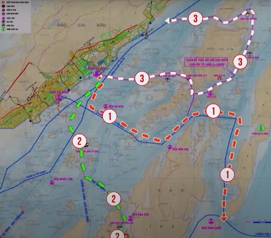 Sightseeing routes in Bai Tu Long Bay
