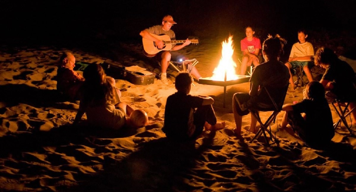 Campfire nights are a highlight for visitors to Thanh Lan Island