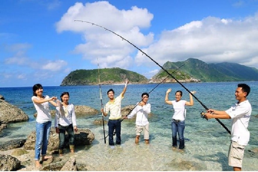 Fishing is also one of the exciting activities on Nam Cat Island