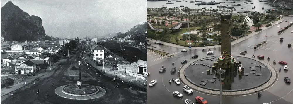 The historic clock tower (left) and the modern version (right) stand at the heart of Hon Gai, the predecessor of Ha Long City