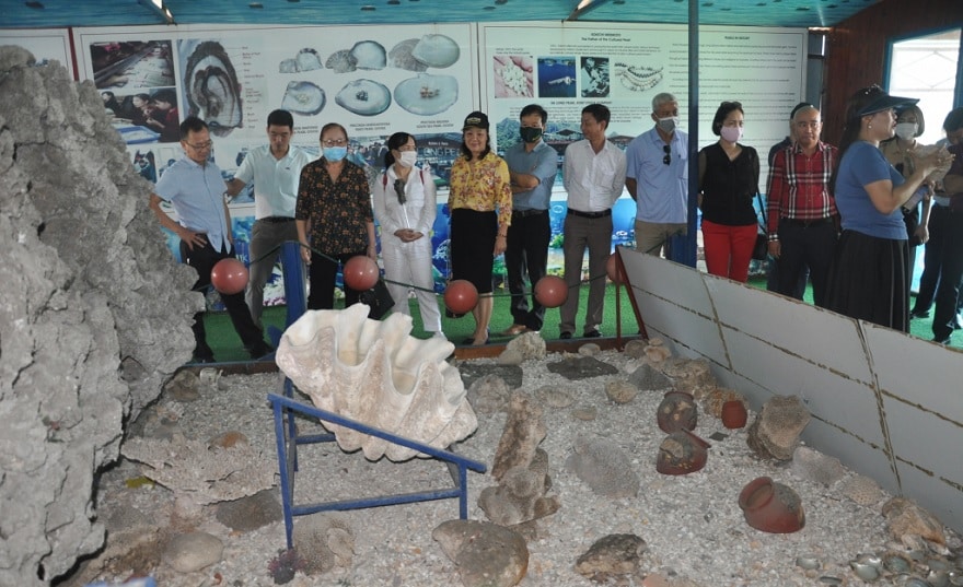 Visitors exploring the pearl museum