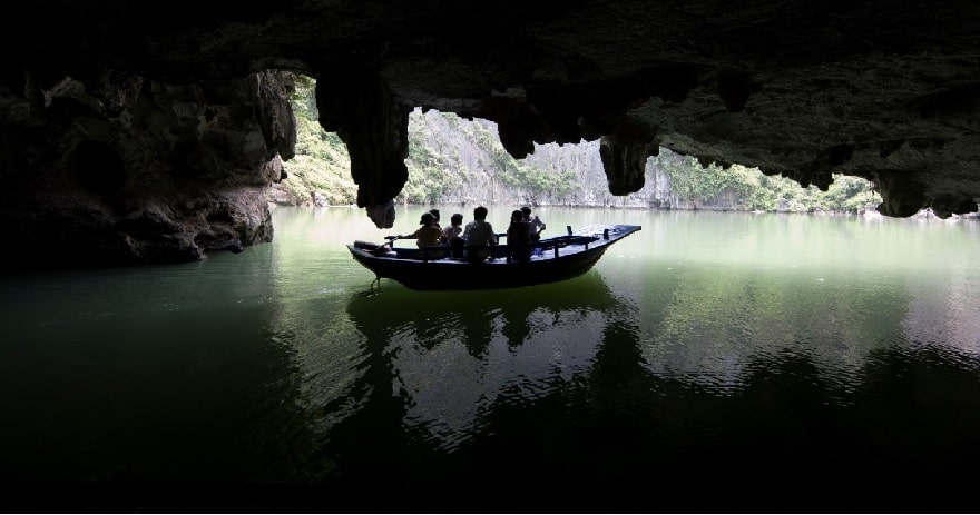 Luon Cave connecting the outer and middle lagoons