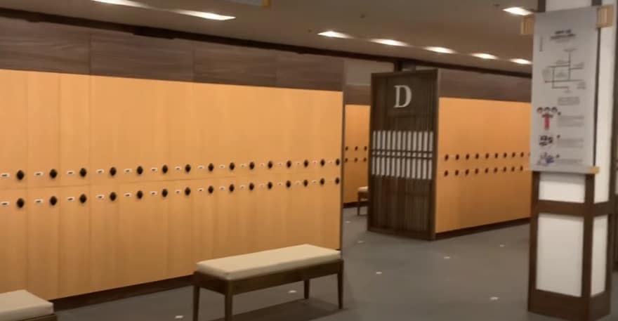 Locker area at Yoko Onsen Quang Hanh