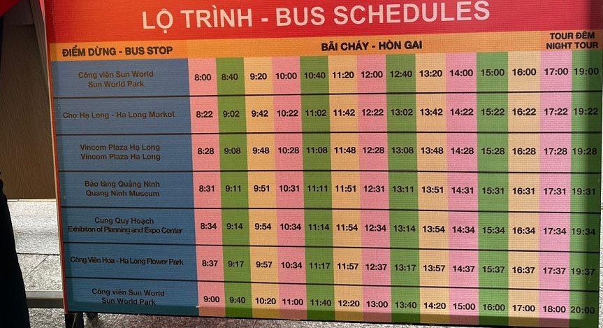 Ha Long City Tour Double-Decker Bus Itinerary