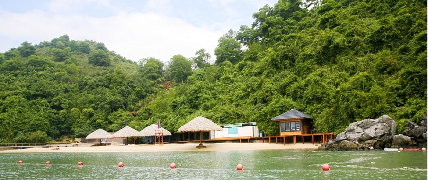 A corner of the island's beach