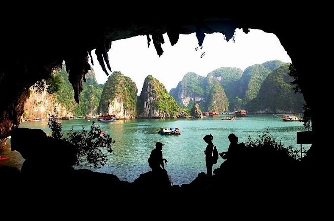 Stalactites shaped like a warhorse and a long sword inside the cave