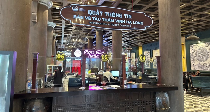 Ha Long Bay sightseeing cruise ticket counter at Ha Long International Cruise Port