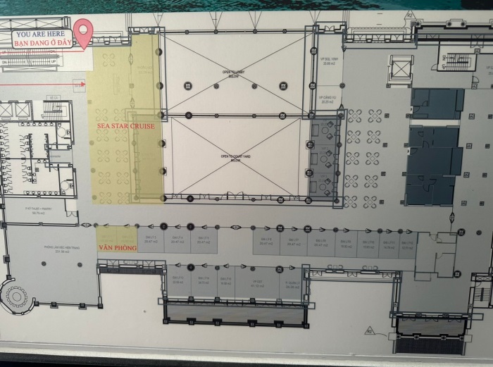Second-floor terminal layout diagram at Ha Long International Cruise Port