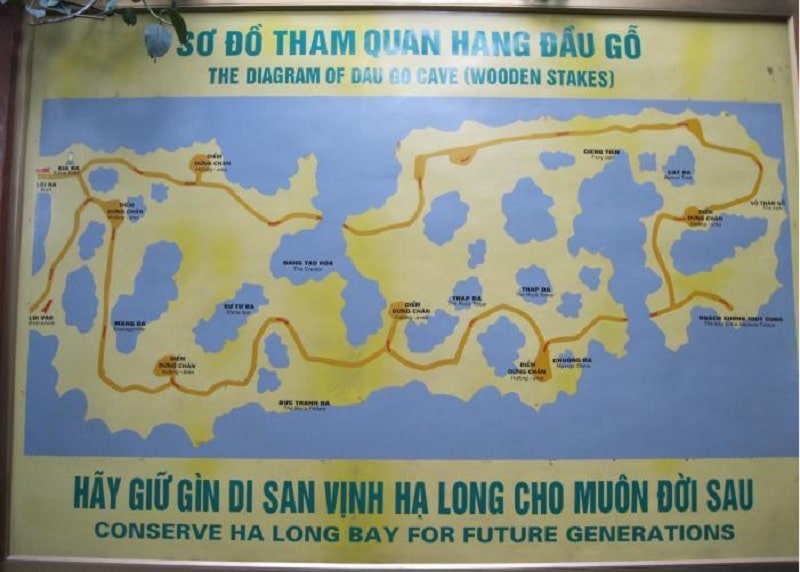 Tour map of Dau Go Cave