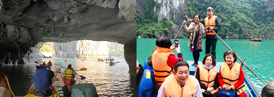 Experiencing kayaking and bamboo boating at Luon Cave
