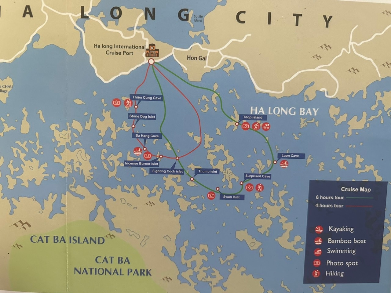 Routes 1 and 2 departing from Halong International Cruise Port