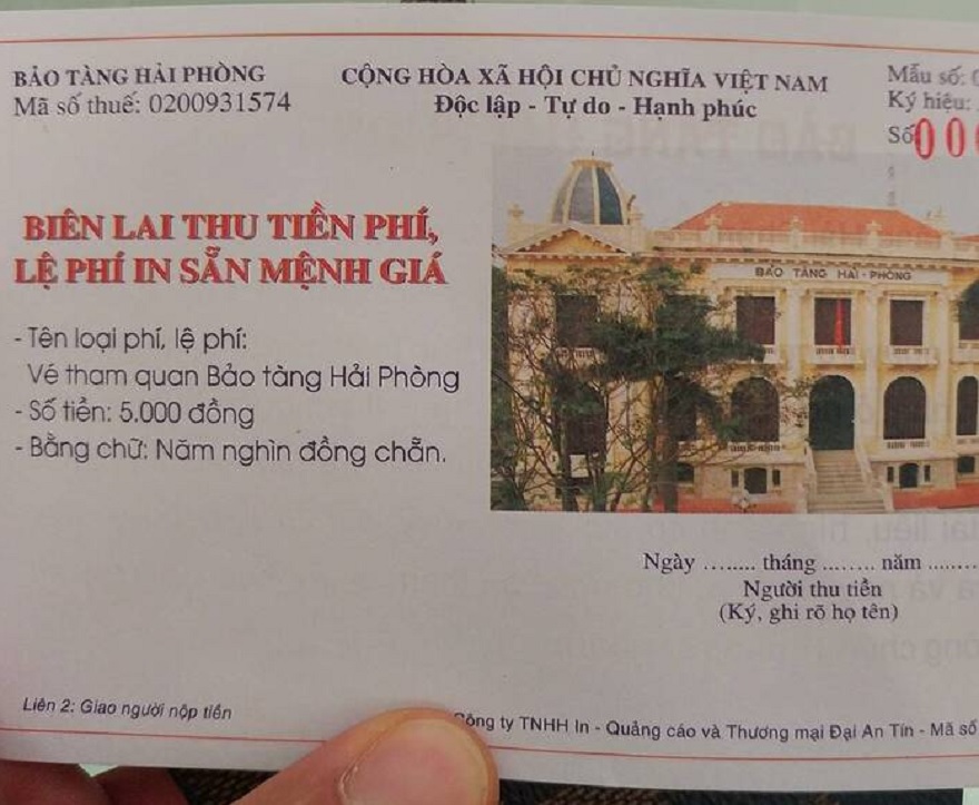 Entrance ticket to Hai Phong Museum