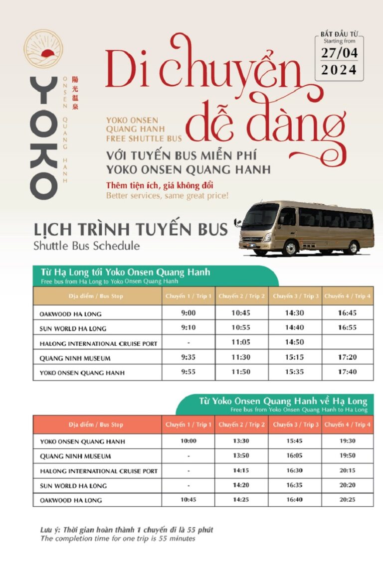Complimentary Shuttle Service: Discover the Seamless Journey from Ha Long to Yoko Onsen Quang Hanh