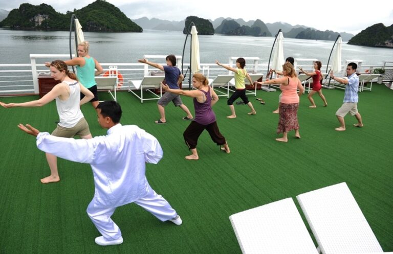 Sunrise Tai Chi Amidst the Emerald Splendor of Halong Bay