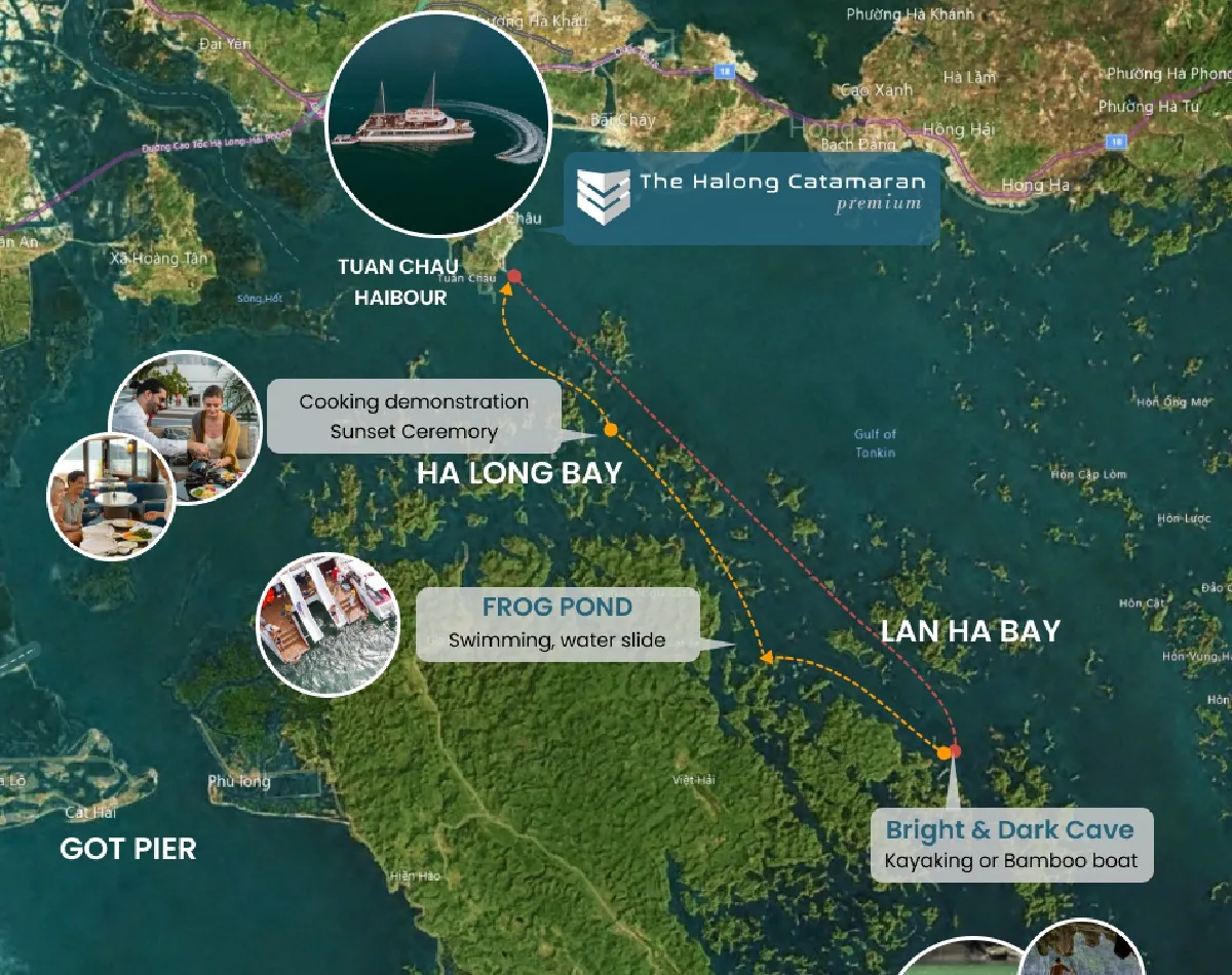 Halong Bay and Lan Ha Bay Combined Cruise Itinerary